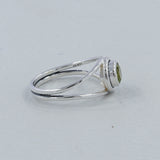 Natural Peridot August Birthstone Silver Ring