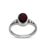 Natural Garnet Silver Ring