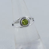 Natural Peridot August Birthstone Silver Ring