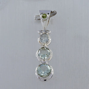 925 Silver Green Amethyst Pendants