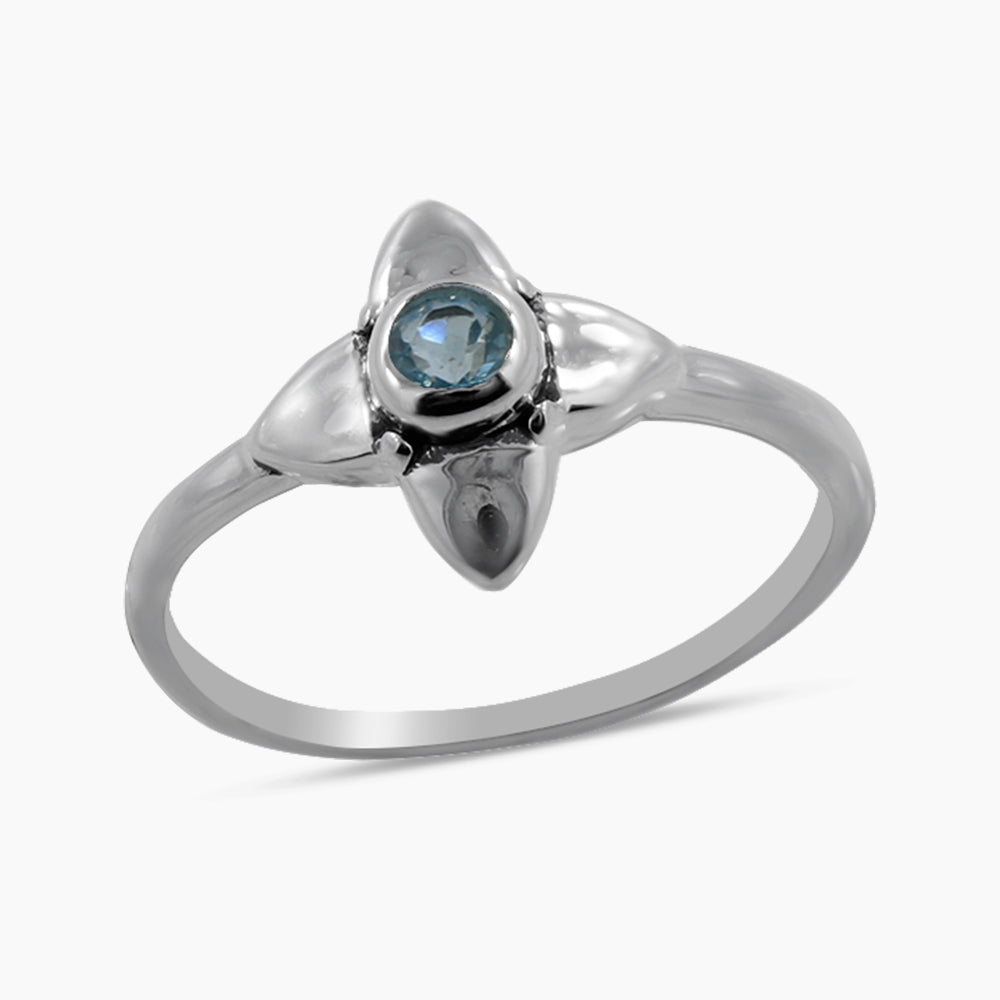 Natural Blue Topaz Sterling Silver Rings
