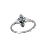 Natural Blue Topaz Sterling Silver Rings