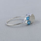 Rainbow Moonstone Silver Ring