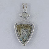 K2 Jasper, Gray Moonstone Silver Pendant