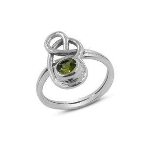 Natural Garnet Gemstone Silver Rings