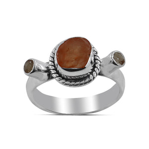 925 Sterling Silver Fanta Garnet Rings