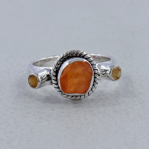 925 Sterling Silver Fanta Garnet Rings