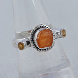 925 Starling Silver Fanta Garnet Ring