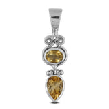 Natural Citrine Silver Pendant