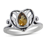 Natural Citrine Silver Ring