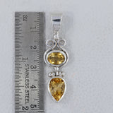 Natural Citrine Silver Pendant