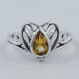 Natural Citrine Silver Ring