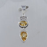 Natural Citrine Silver Pendant