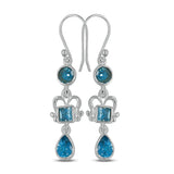 Blue Topaz Silver Earrings