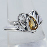 Natural Citrine Silver Ring