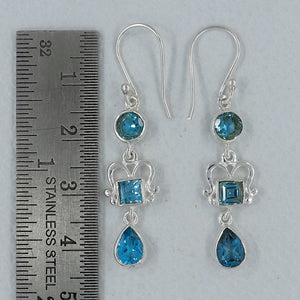 Blue Topaz Silver Earrings