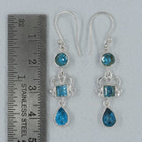 Blue Topaz Silver Earrings