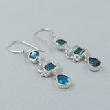 Blue Topaz Silver Earrings