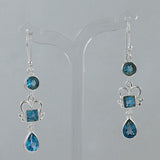 Blue Topaz Silver Earrings