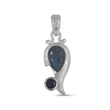 925 Silver Blue Topaz Pendant