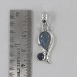 925 Silver Blue Topaz Pendant