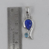 925 Silver Blue Topaz Pendant