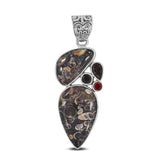 925 Silver Turritella Agate Pendant