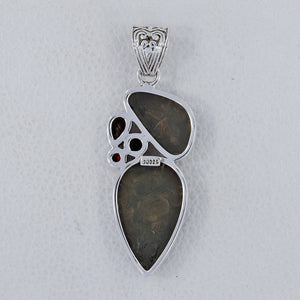 925 Silver Turritella Agate Pendants