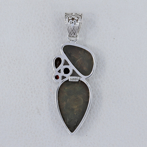 925 Silver Turritella Agate Pendants