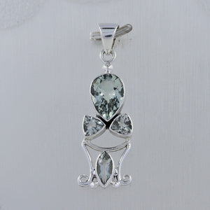 925 Silver Green Amethyst Pendants