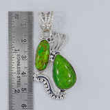 Green Mohave Turquoise 925 Sterling Silver Pendant