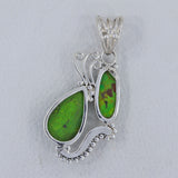 Green Mohave Turquoise 925 Sterling Silver Pendant