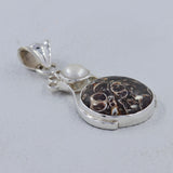 925 Silver Turritella Agate Pendant