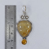 925 Starling Silver Rutilated Quartz Pendant