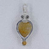 Rutilated Quartz Silver Pendant