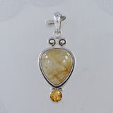 Rutilated Quartz Silver Pendant