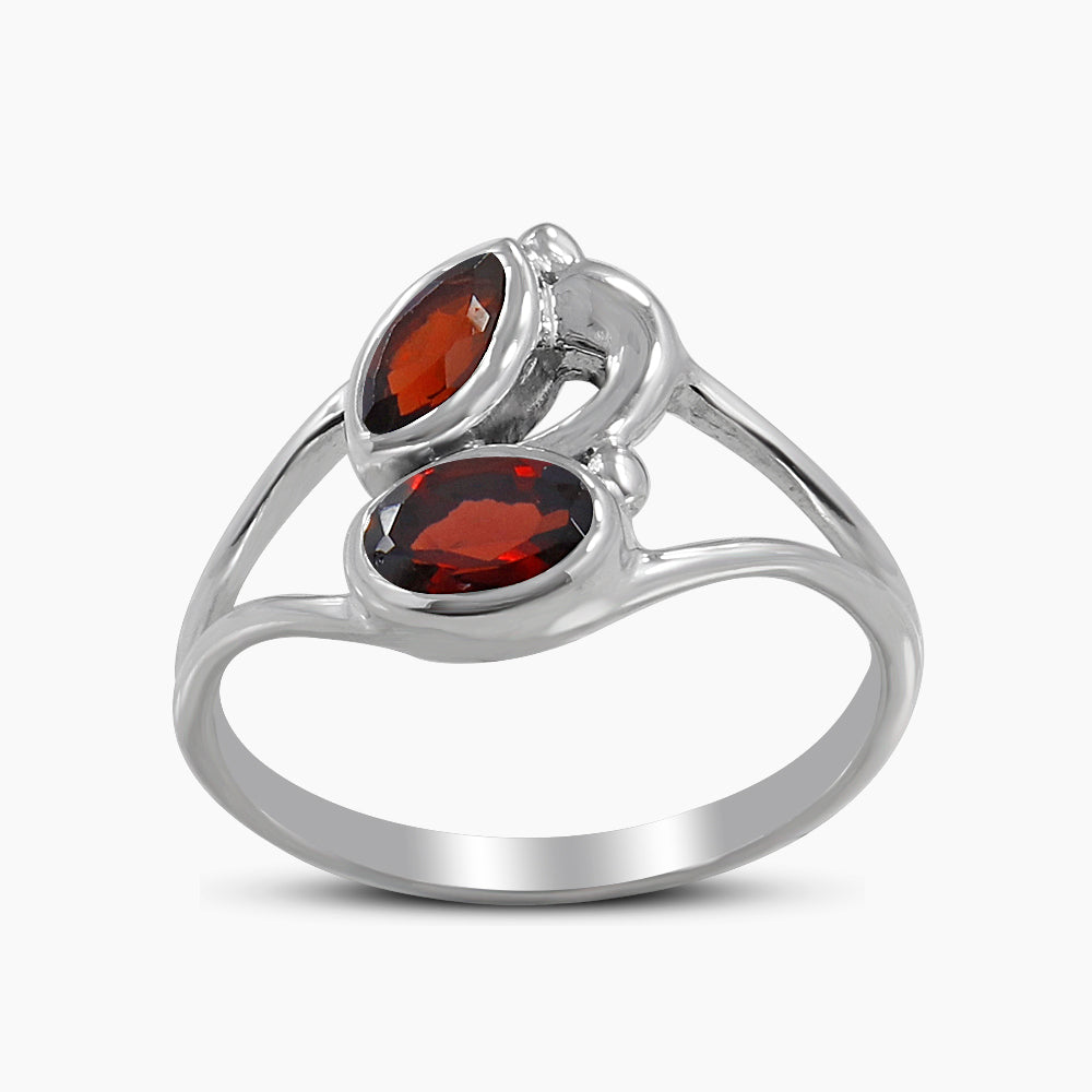 Garnet Silver Rings