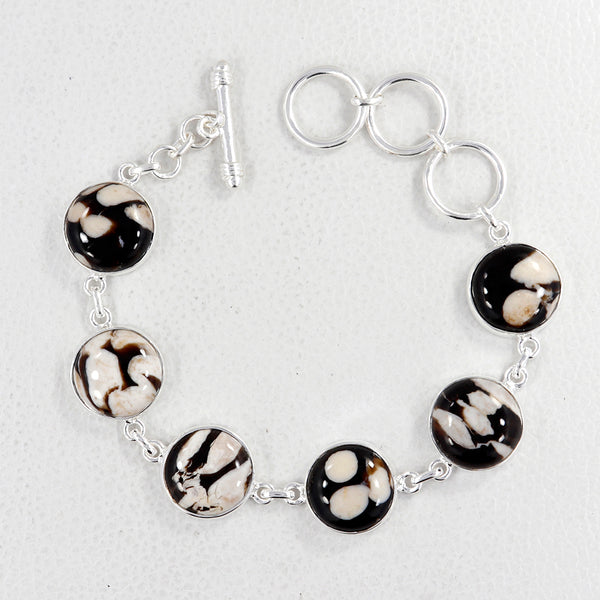 Peanut Wood Jasper Silver Bracelets