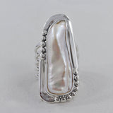 Large Fresh Water Pearl Silver Ring