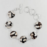 Peanut Wood Jasper Handmade Silver Bracelet Jewelry