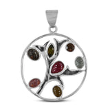 Multi Tourmaline 925 Sterling Silver Pendant