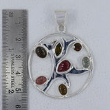 Multi Tourmaline 925 Sterling Silver Pendant