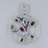 Multi Tourmaline 925 Sterling Silver Pendant