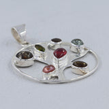 Multi Tourmaline 925 Sterling Silver Pendant