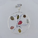 Multi Tourmaline 925 Sterling Silver Pendant