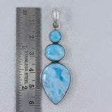 Blue Larimar Gemstone Silver Pendant