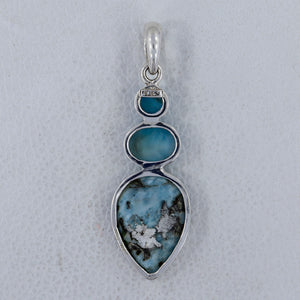 925 Sterling Silver Larimar Pendants