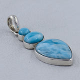 Blue Larimar Gemstone Silver Pendant