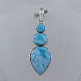 Blue Larimar Gemstone Silver Pendant