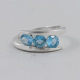 Natural Blue Topaz Silver Ring